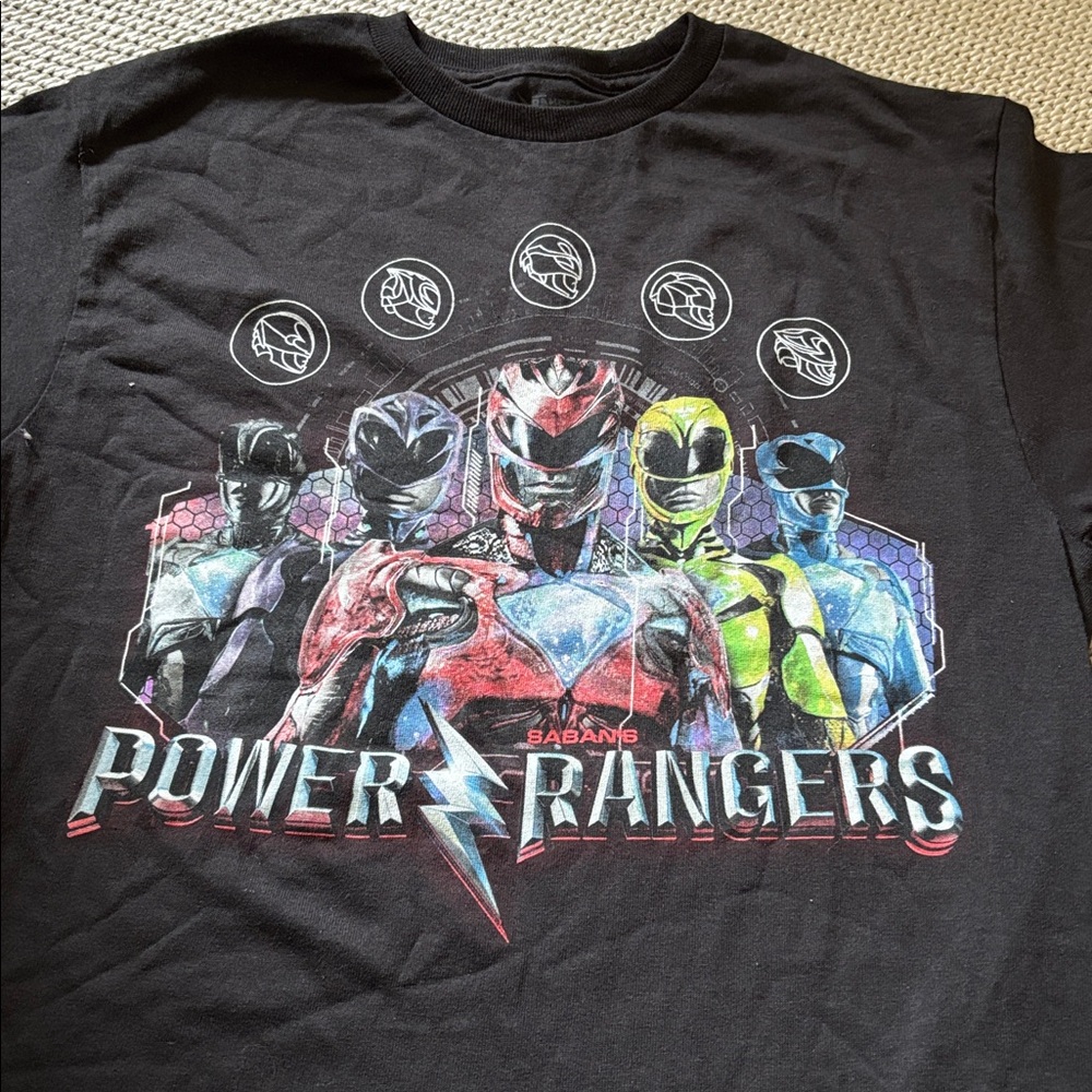 T-shirt Power Rangers boys new size L cotton short sleeves Sabans